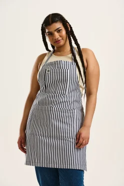 Discount Ada - Cotton Apron in Black & White Stripes All Accessories|All Workwear