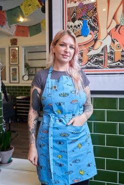 Hot Ada - Cotton Apron in Oko Eyes Print All Accessories|Aprons