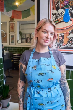 Hot Ada - Cotton Apron in Oko Eyes Print All Accessories|Aprons