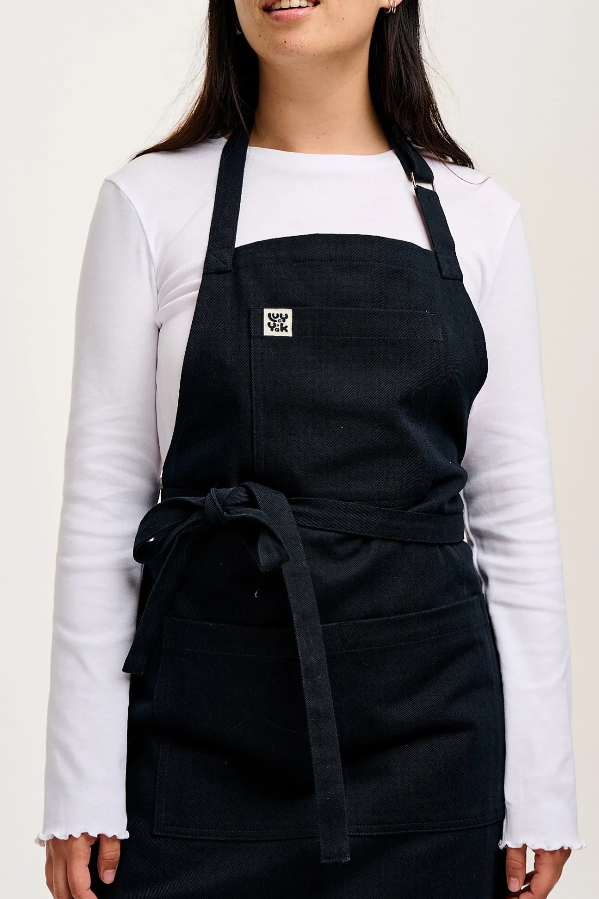 New Ada - Heavyweight Cotton Apron in Black All Workwear|Aprons