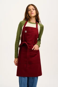 Clearance Ada - Heavyweight Cotton Apron in Maroon All Workwear|Aprons