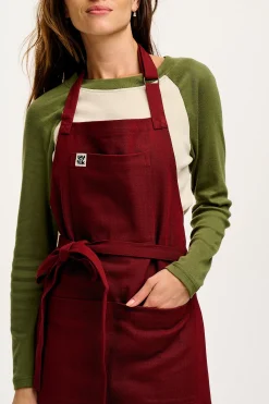 Clearance Ada - Heavyweight Cotton Apron in Maroon All Workwear|Aprons