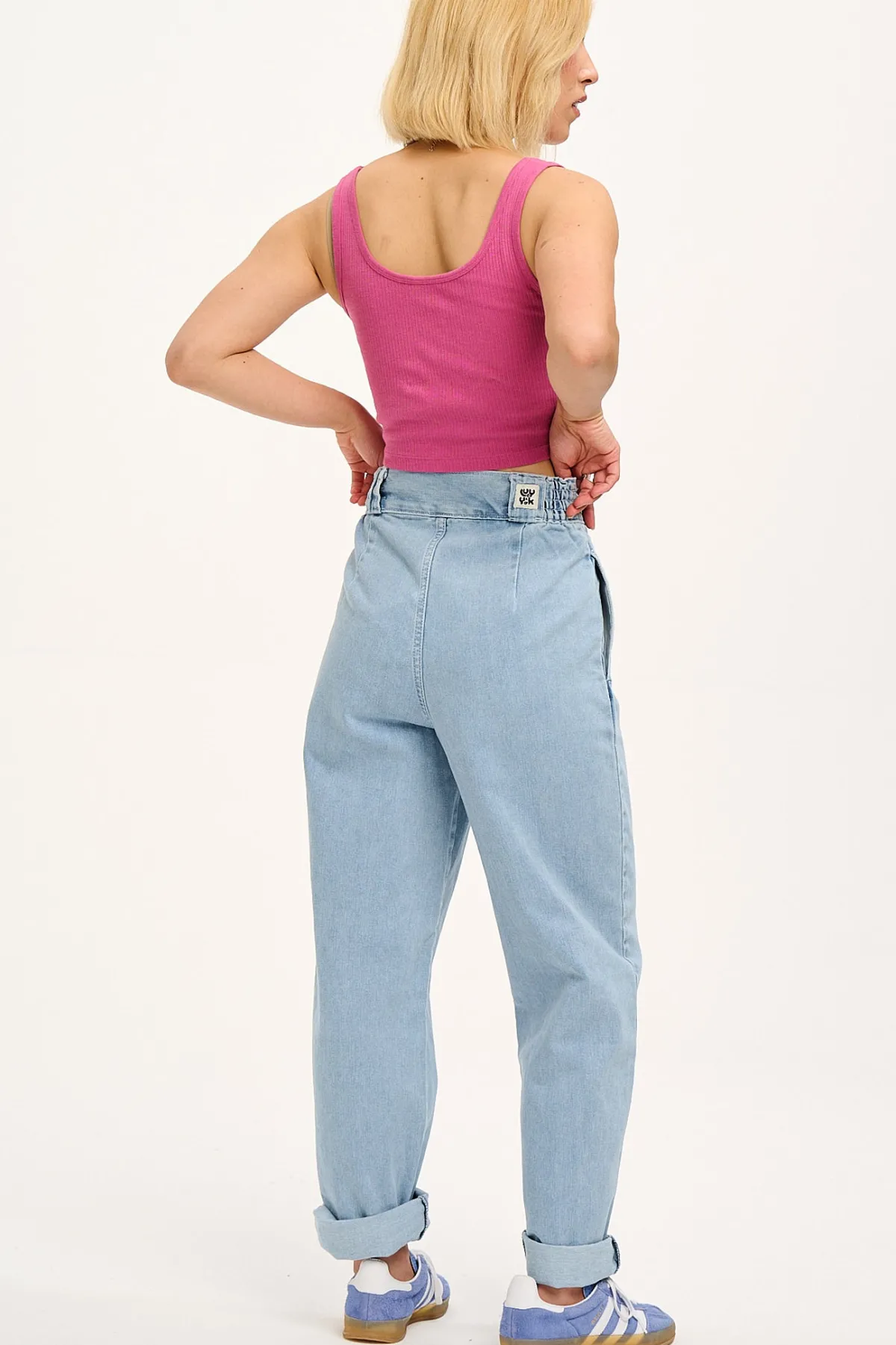 Hot Addison - Tapered Denim Jeans in Light Wash Blue All Bottoms|Jeans