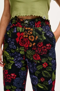Outlet Addison - Tapered Twill Trousers in Maria Print All Bottoms