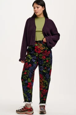 Outlet Addison - Tapered Twill Trousers in Maria Print All Bottoms