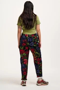 Outlet Addison - Tapered Twill Trousers in Maria Print All Bottoms