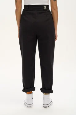 Fashion Addison - Tapered Twill Trousers in Black All Bottoms|Petite Range
