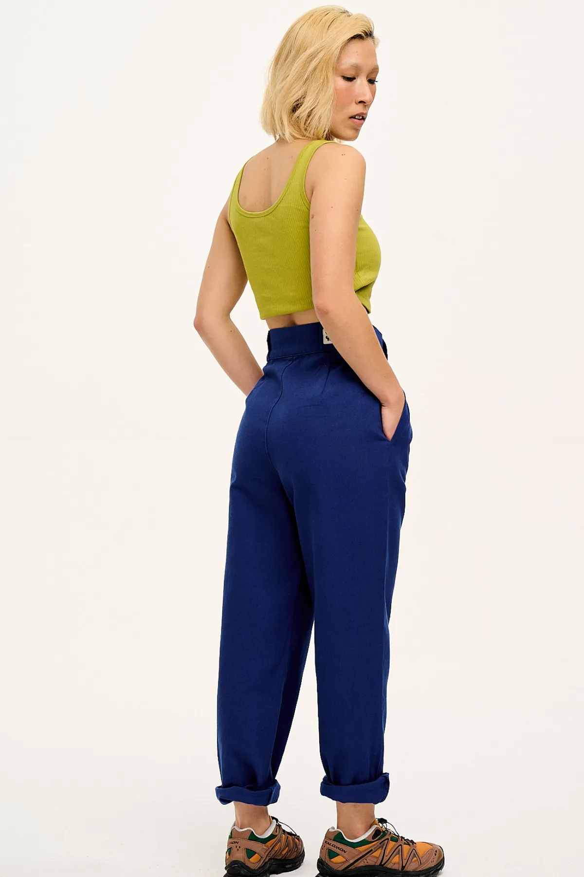 Outlet Addison - Tapered Twill Trousers in Sapphire Blue All Bottoms|Trousers