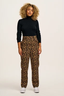 Online Addison - Tapered Twill Trousers in Leopard Print All Bottoms|Petite Range
