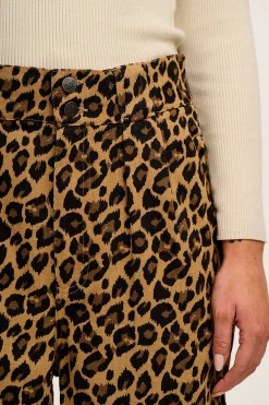 Online Addison - Tapered Twill Trousers in Leopard Print All Bottoms|Petite Range