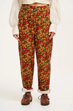 Fashion Addison - Tapered Twill Trousers in Rodeo Floral Print All Bottoms
