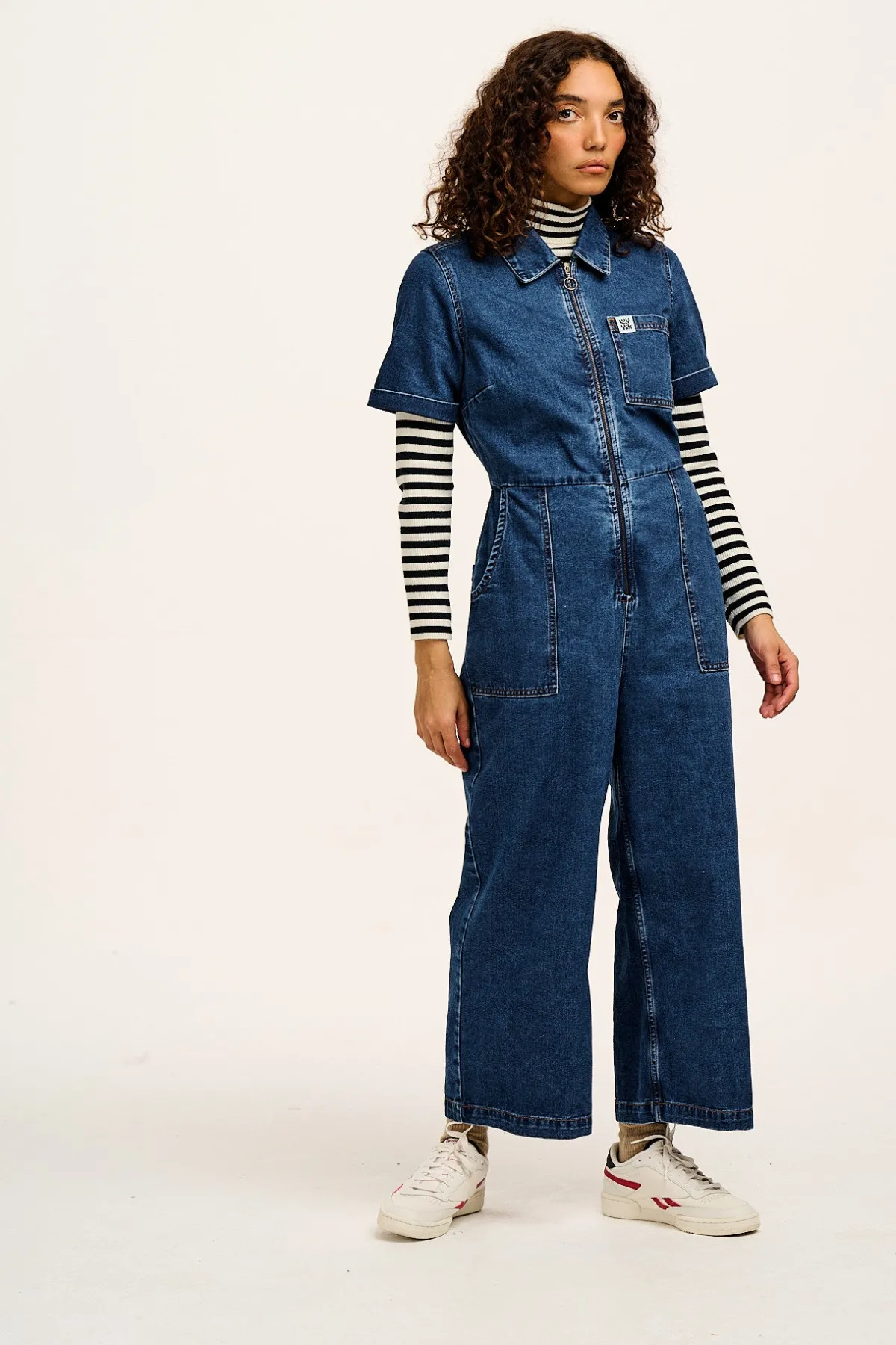 Online Aiden - Roll Neck Knitted Cotton Top in Black & White Stripe All Tops & Tees|Knitwear