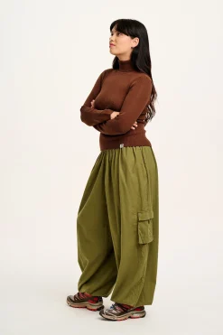Outlet Aiden - Roll Neck Knitted Top in Mocha Brown All Tops & Tees|Knitwear