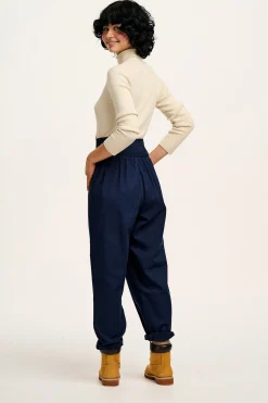Online Alexa - Cotton Trousers in Varsity Blue All Bottoms|Trousers