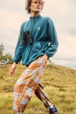 Best Alexa - Cotton Trousers in Brown & Blue Alastair Tartan All Bottoms