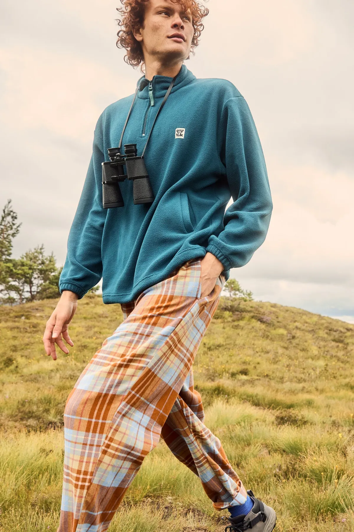 Best Alexa - Cotton Trousers in Brown & Blue Alastair Tartan All Bottoms