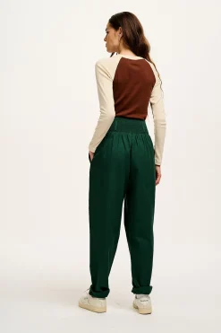 New Alexa - Cotton Trousers in Posy Green All Bottoms