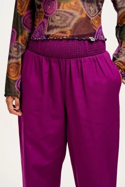 Hot Alexa - Cotton Trousers in Hollyhock Purple All Bottoms