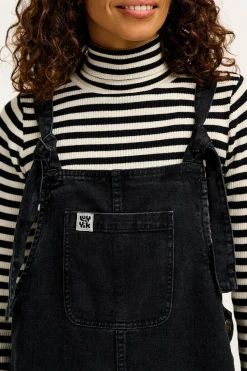 Fashion Ali - Slouchy Denim Dungarees in Washed Black All Dungarees|Ali - Slouchy