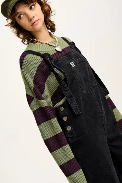 Fashion Ali - Slouchy Denim Dungarees in Washed Black All Dungarees|Ali - Slouchy