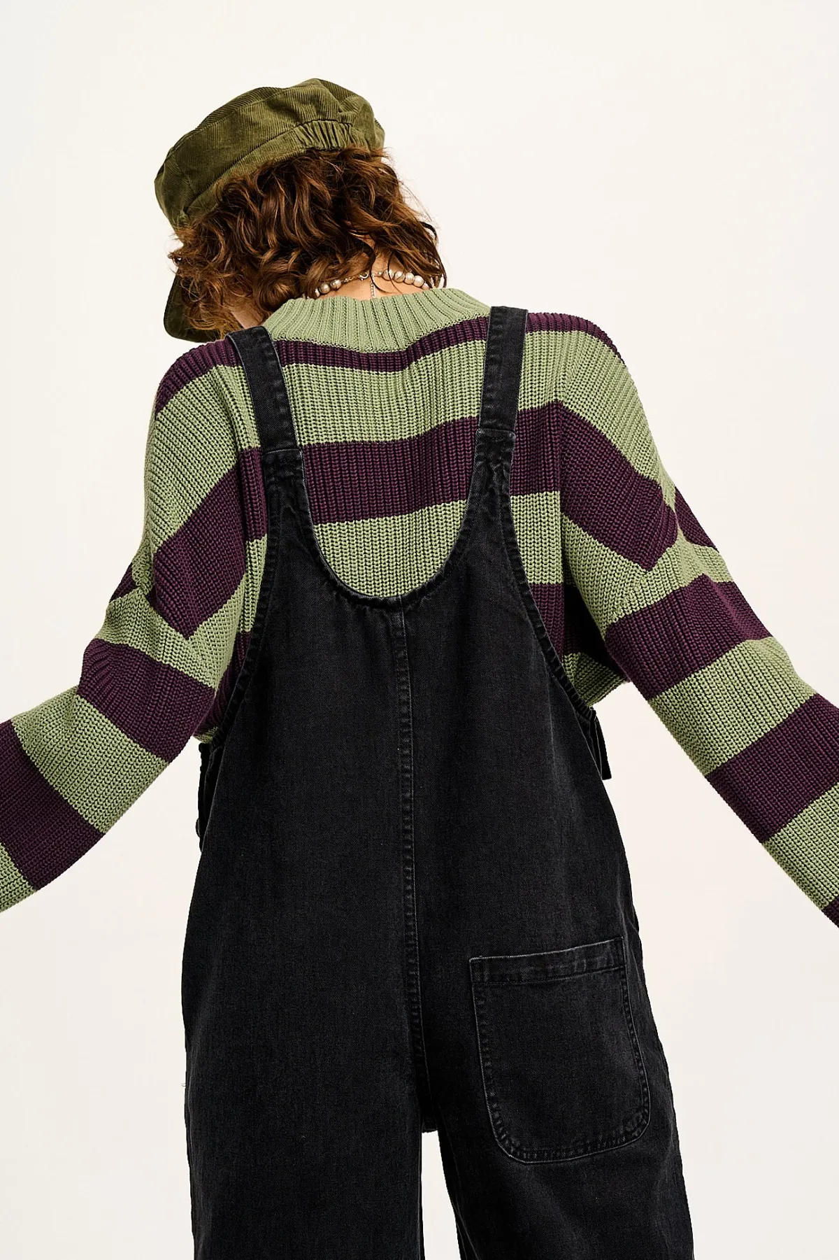 Fashion Ali - Slouchy Denim Dungarees in Washed Black All Dungarees|Ali - Slouchy