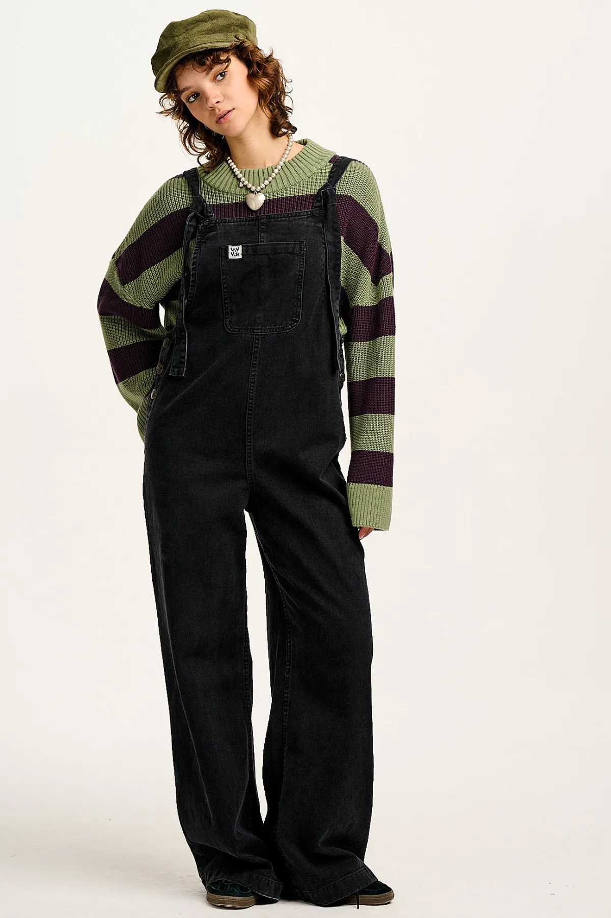 Fashion Ali - Slouchy Denim Dungarees in Washed Black All Dungarees|Ali - Slouchy