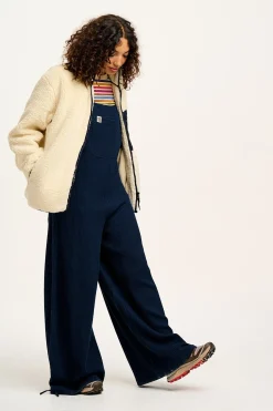 Fashion Ali - Slouchy Waffle Cotton Dungarees in Varsity Blue All Dungarees|Ali - Slouchy