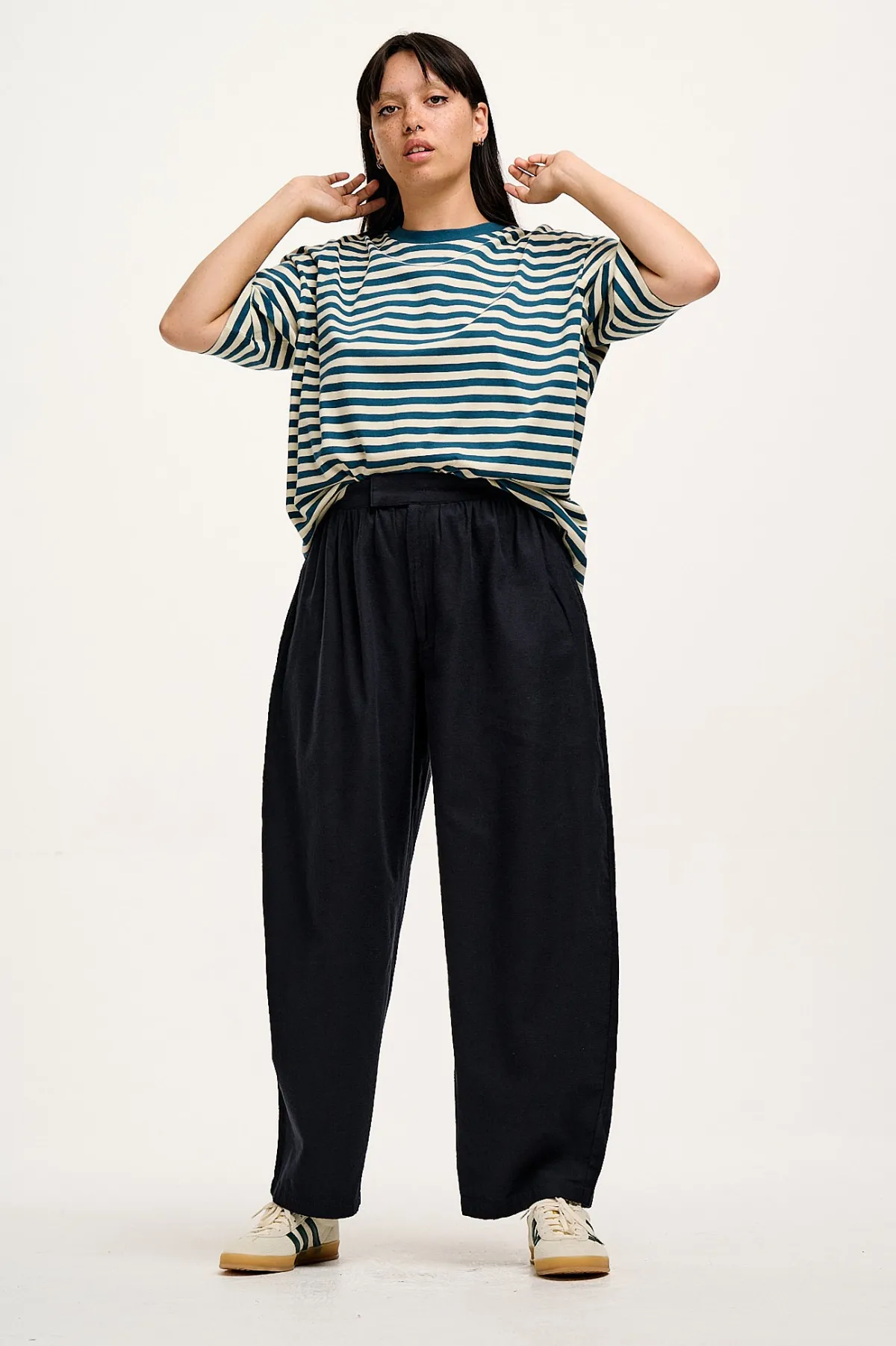 Discount Beau - Balloon Brushed Cotton Trousers in Black All Bottoms|Trousers