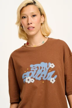 Hot Benny - Oversized Cotton Tee in Stay Soulful Print All Tops & Tees|Short Sleeve Tops