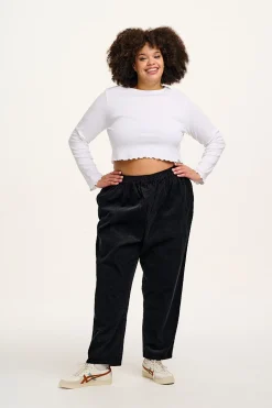 Fashion Billie - Corduroy Trousers in Black All Bottoms|Tall Range