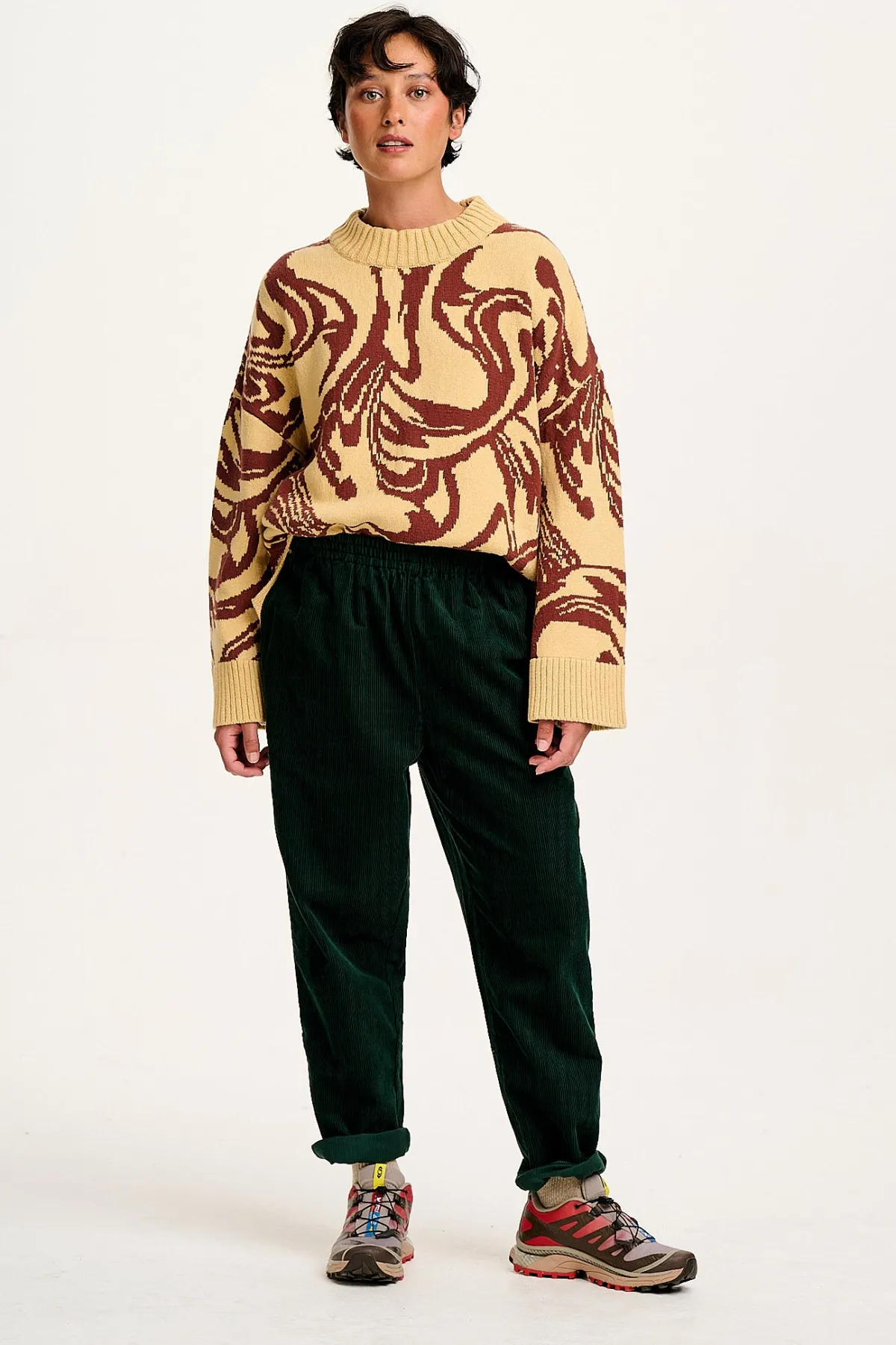Online Billie - Corduroy Trousers in Posy Green All Bottoms|Tall Range