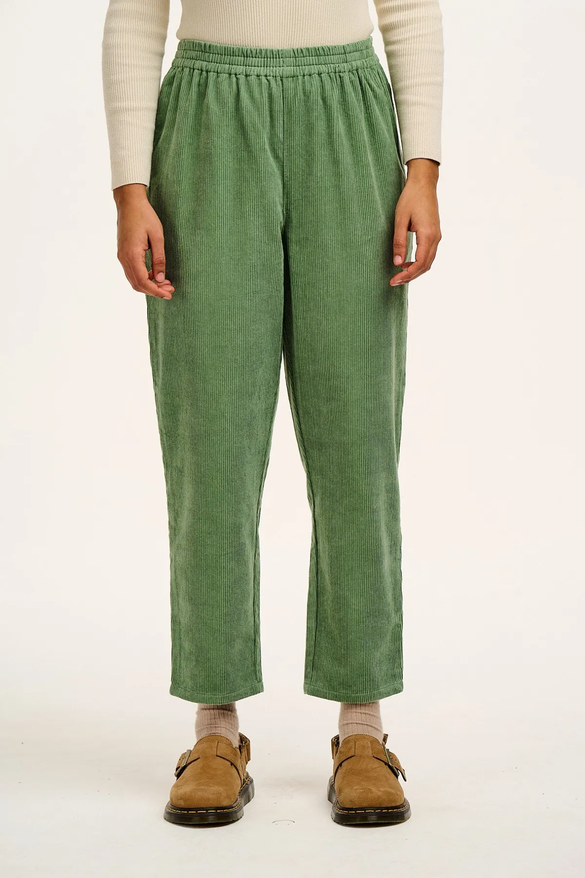 New Billie - Corduroy Trousers in Green Bay All Bottoms|Trousers