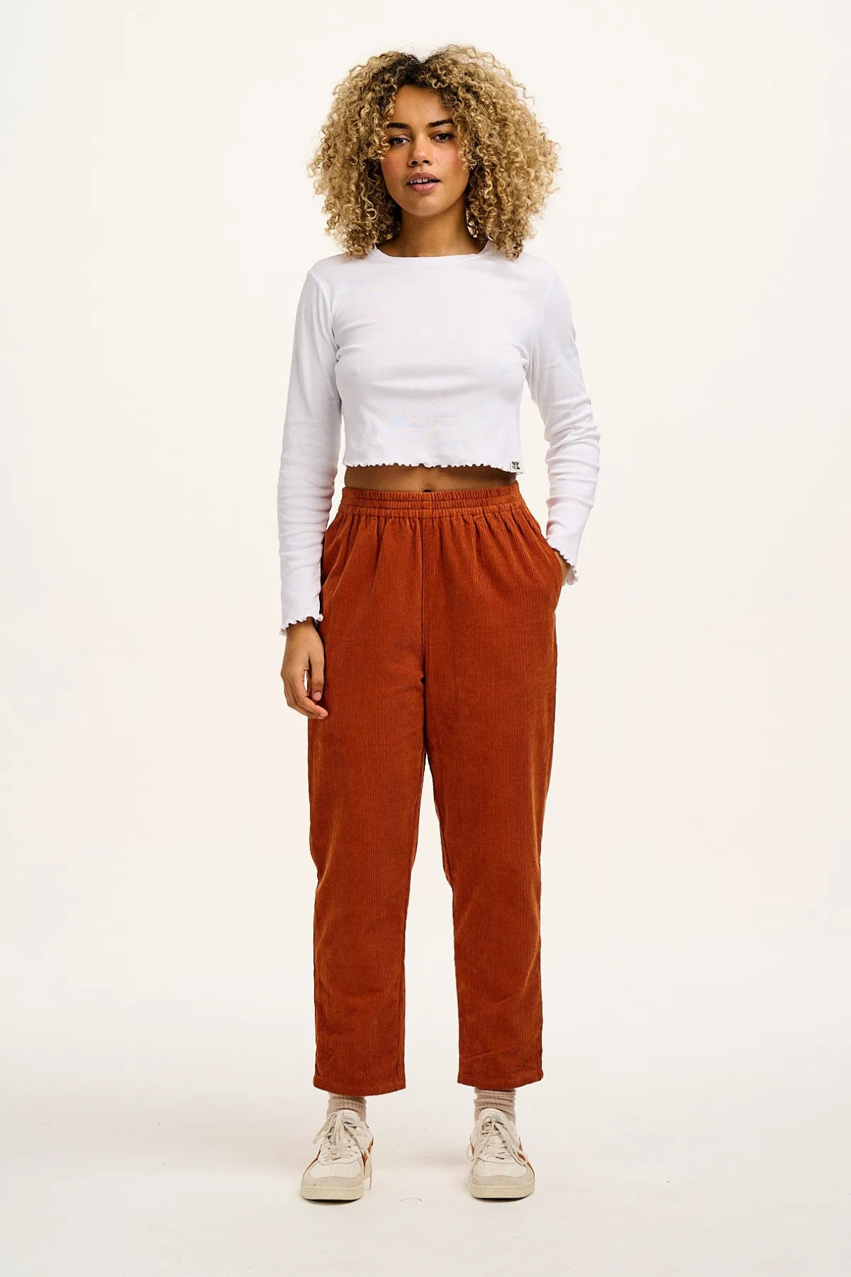 Discount Billie - Corduroy Trousers in Red Clay All Bottoms|Trousers