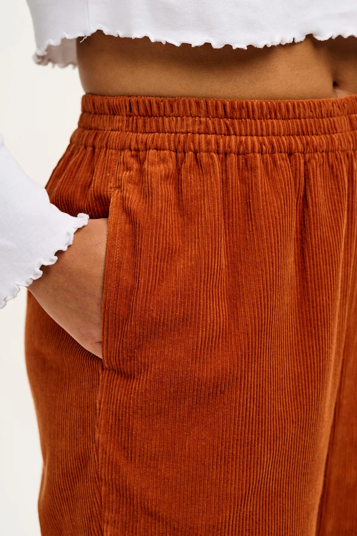 Discount Billie - Corduroy Trousers in Red Clay All Bottoms|Trousers