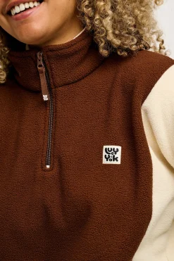 Clearance Blake - Cropped Polar Fleece in Cocoa, Cream & Sage All Outerwear & Knitwear|Fleeces