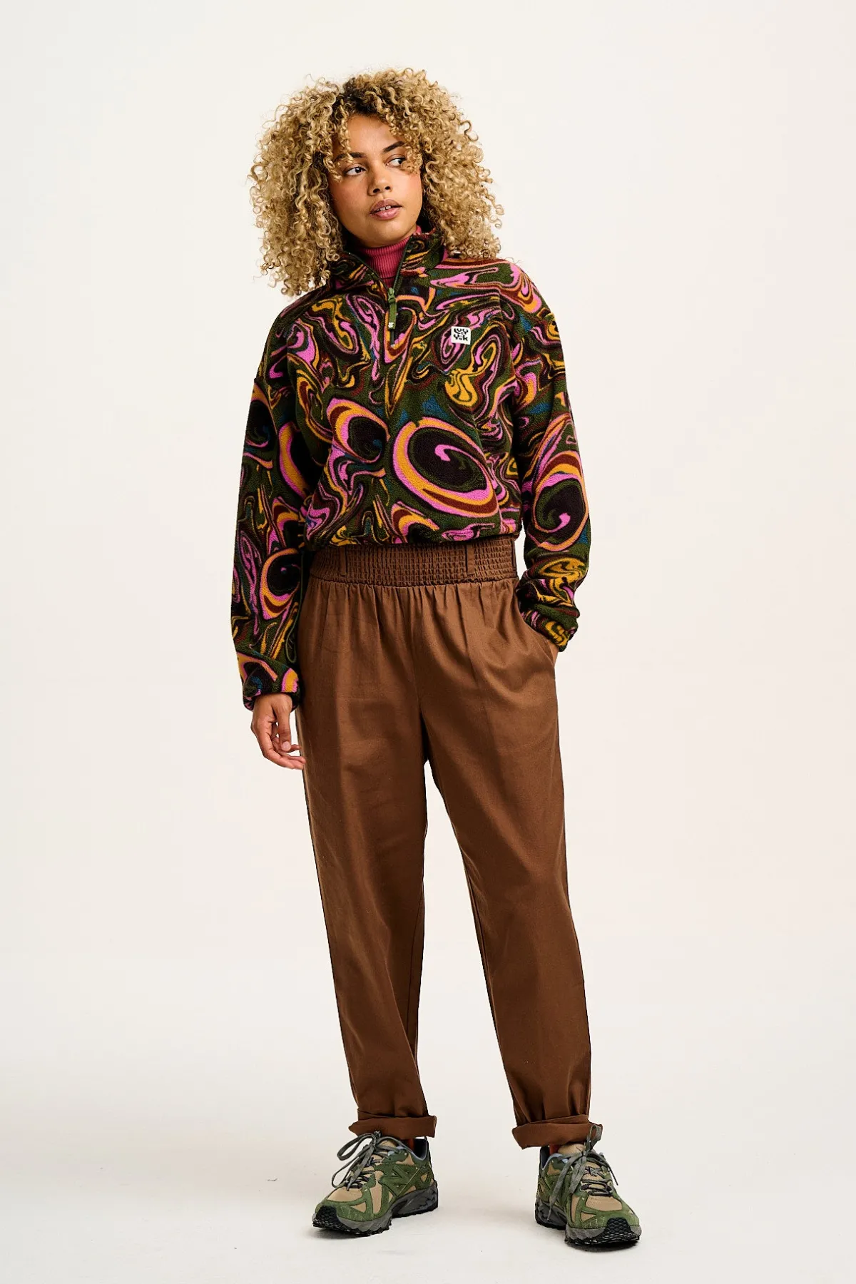 New Blake - Cropped Polar Fleece in Mineral Swirl Print All Outerwear & Knitwear|Fleeces