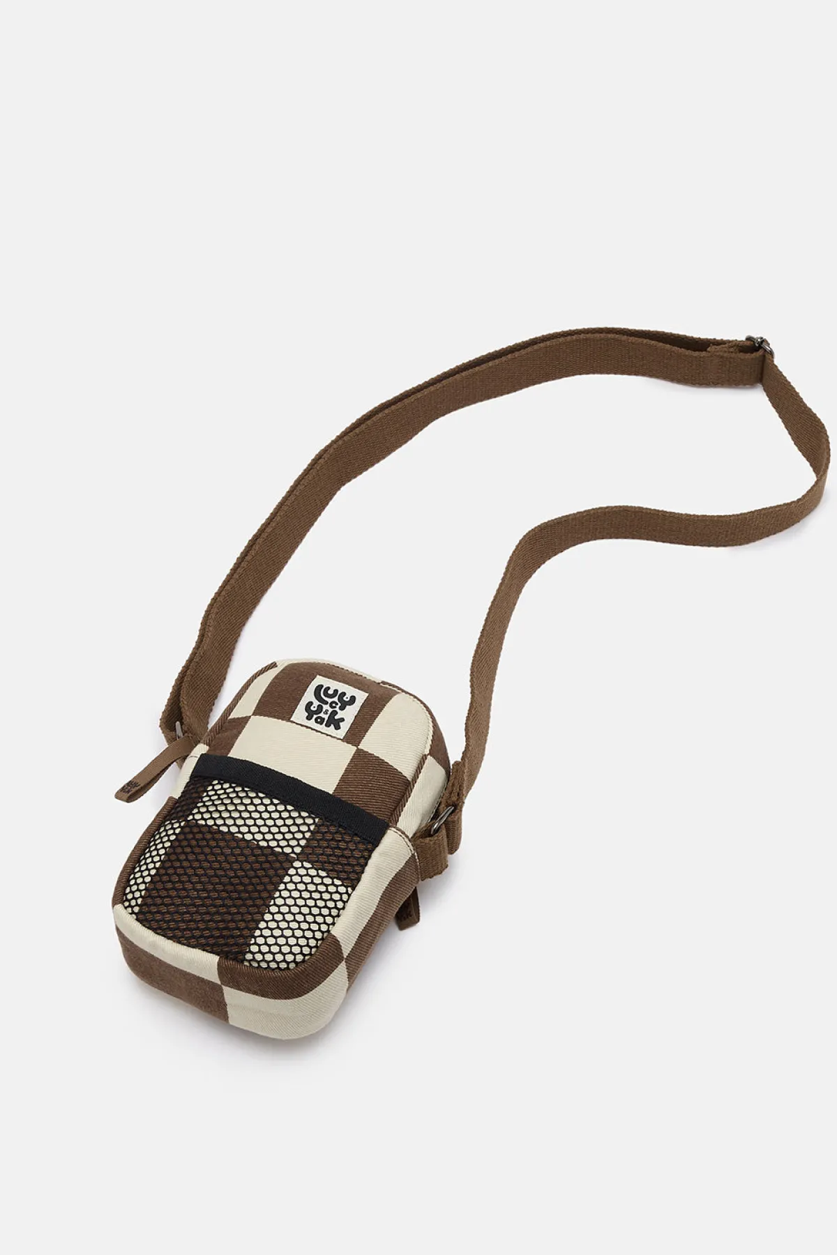 Fashion Brady - Crossbody Cotton Twill Bag in Cookies & Cream Checkerboard Print All Accessories|Bags & Purses
