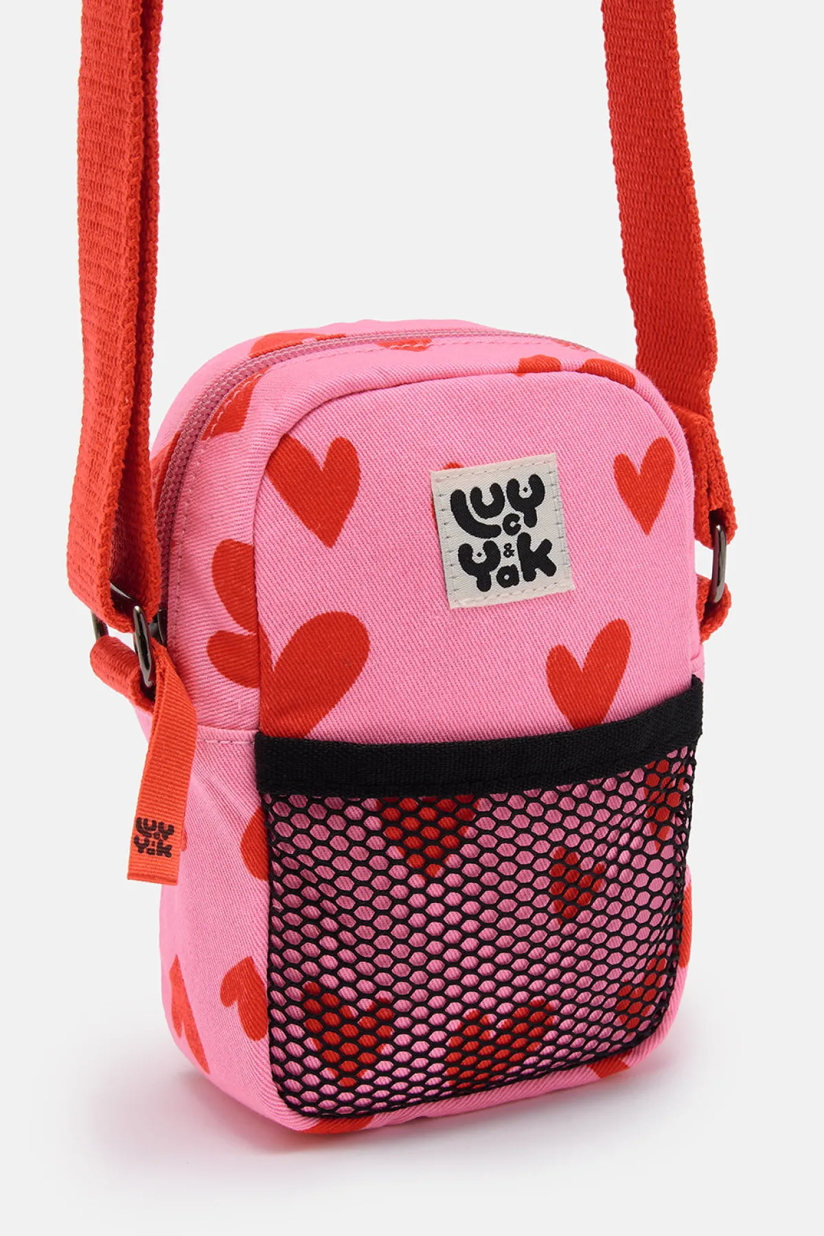 Online Brady - Crossbody Cotton Twill Bag in Pink Heart Cupid Print All Accessories|Bags & Purses