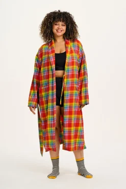 New Braydon - Brushed Cotton Robe in Ncuti Tartan Print All Nightwear