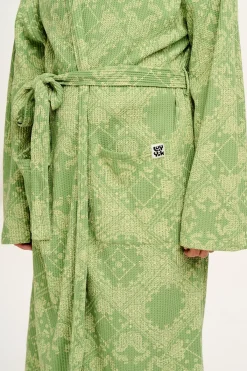 Discount Braydon - Waffle Cotton Robe in Green Eldorado Print All Nightwear