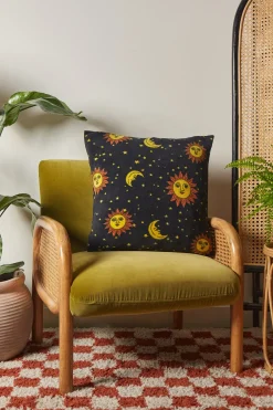 Online Bruna - Polar Fleece Cushion Cover in Black Orion Print All Accessories|Homeware