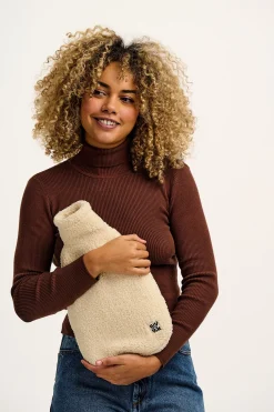 Discount Caleb - Borg Fleece Hot Water Bottle Cover in Frappe Cream All Accessories|All Workwear
