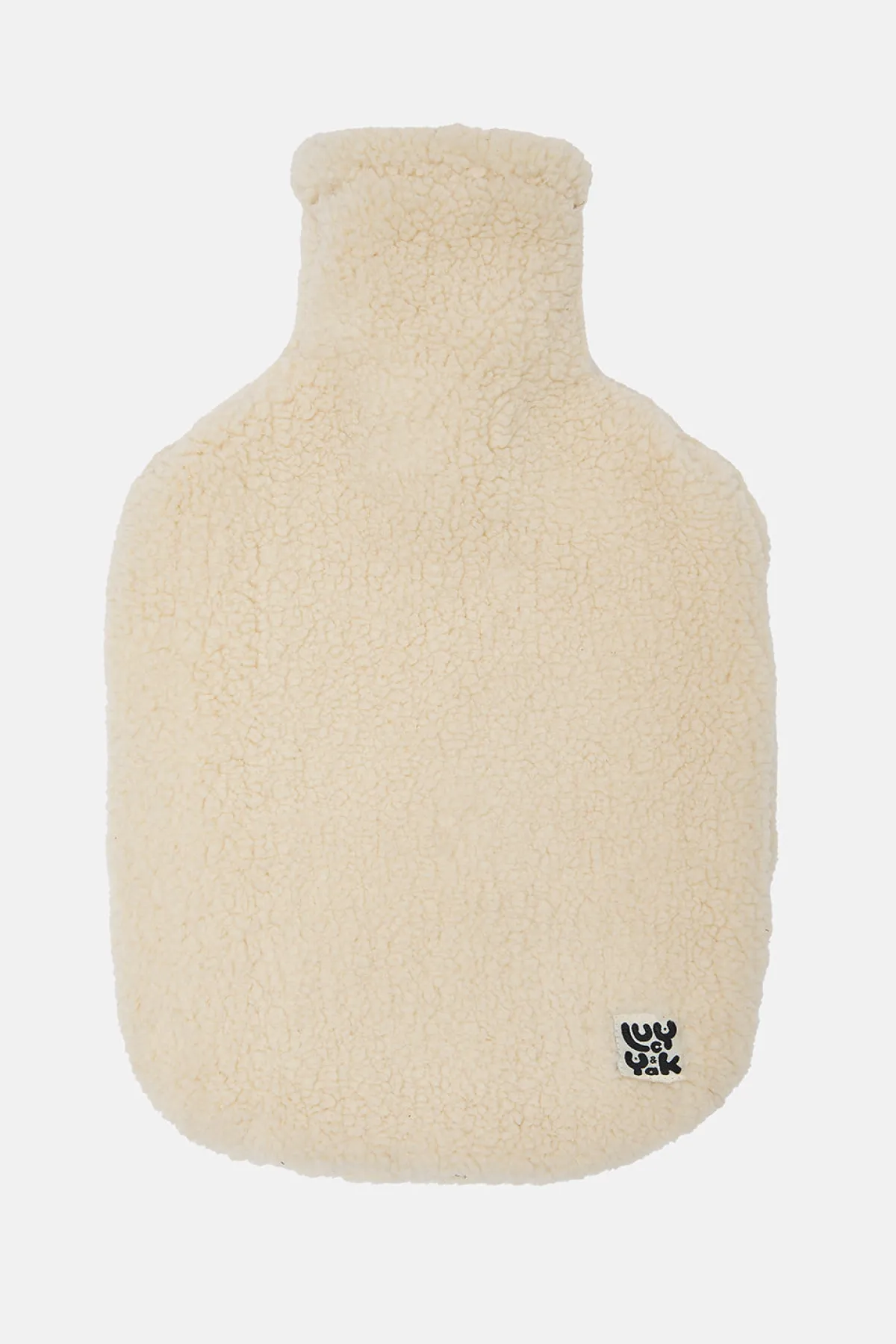 Discount Caleb - Borg Fleece Hot Water Bottle Cover in Frappe Cream All Accessories|All Workwear