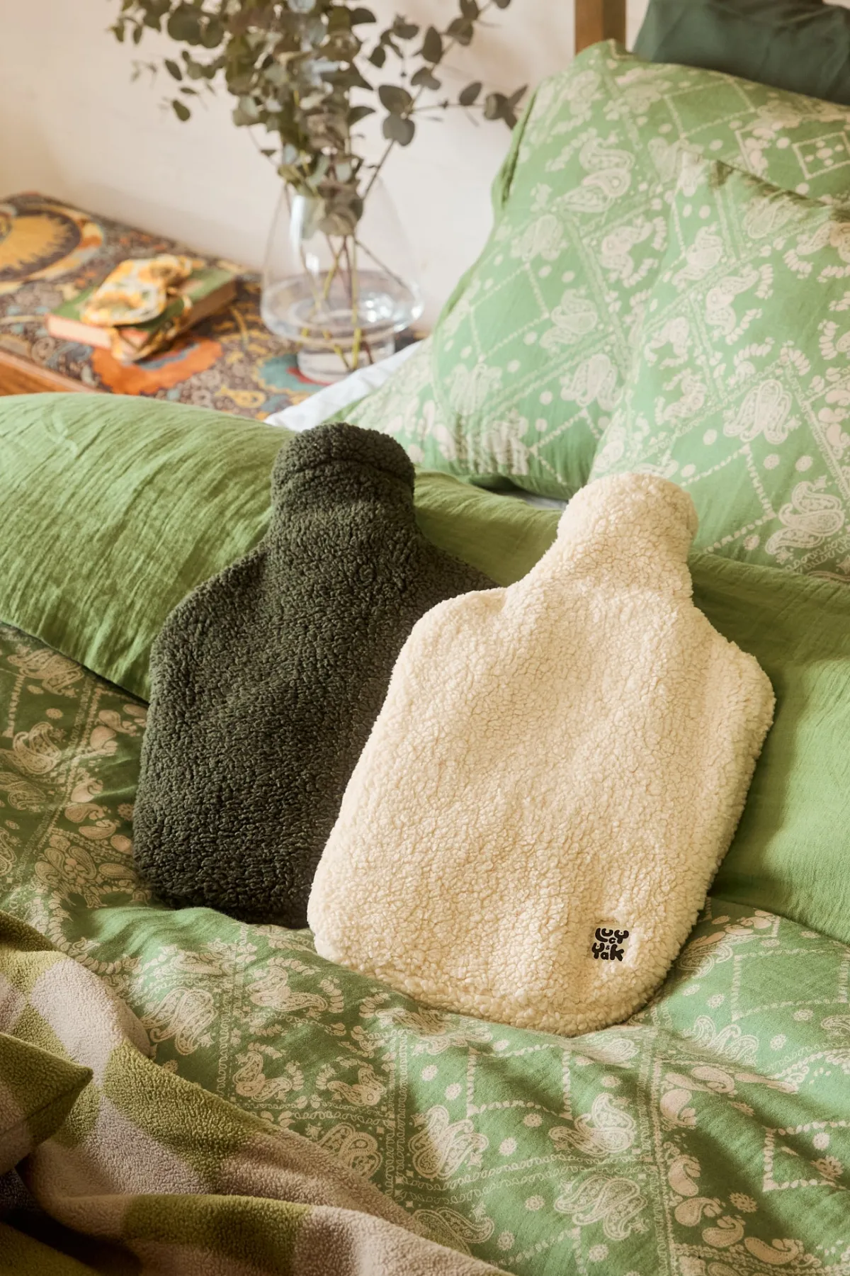 Discount Caleb - Borg Fleece Hot Water Bottle Cover in Frappe Cream All Accessories|All Workwear