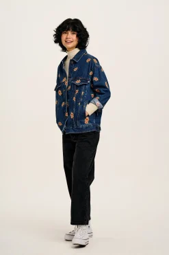 New Callaway - Denim Jacket with Rose Embroidery All Outerwear & Knitwear|Jackets