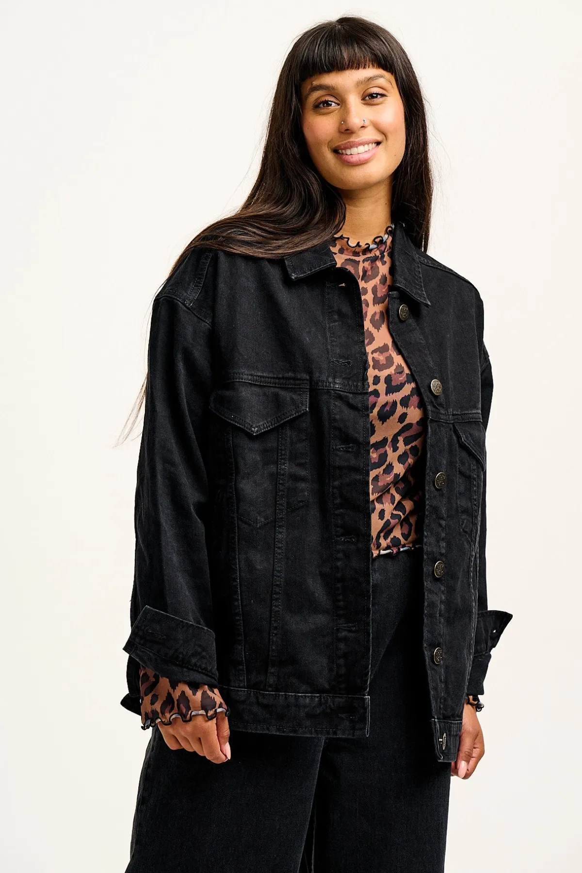Online Callaway - Trucker Cotton Jacket in Washed Black Denim All Outerwear & Knitwear|Jackets