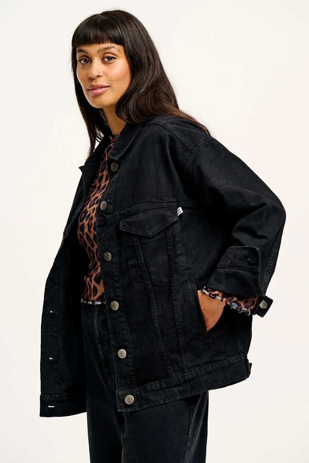 Online Callaway - Trucker Cotton Jacket in Washed Black Denim All Outerwear & Knitwear|Jackets