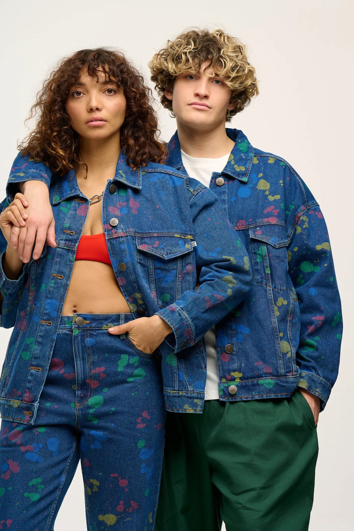 Outlet Callaway - Trucker Denim Jacket in Art Attack Print All Tops & Tees|All Outerwear & Knitwear