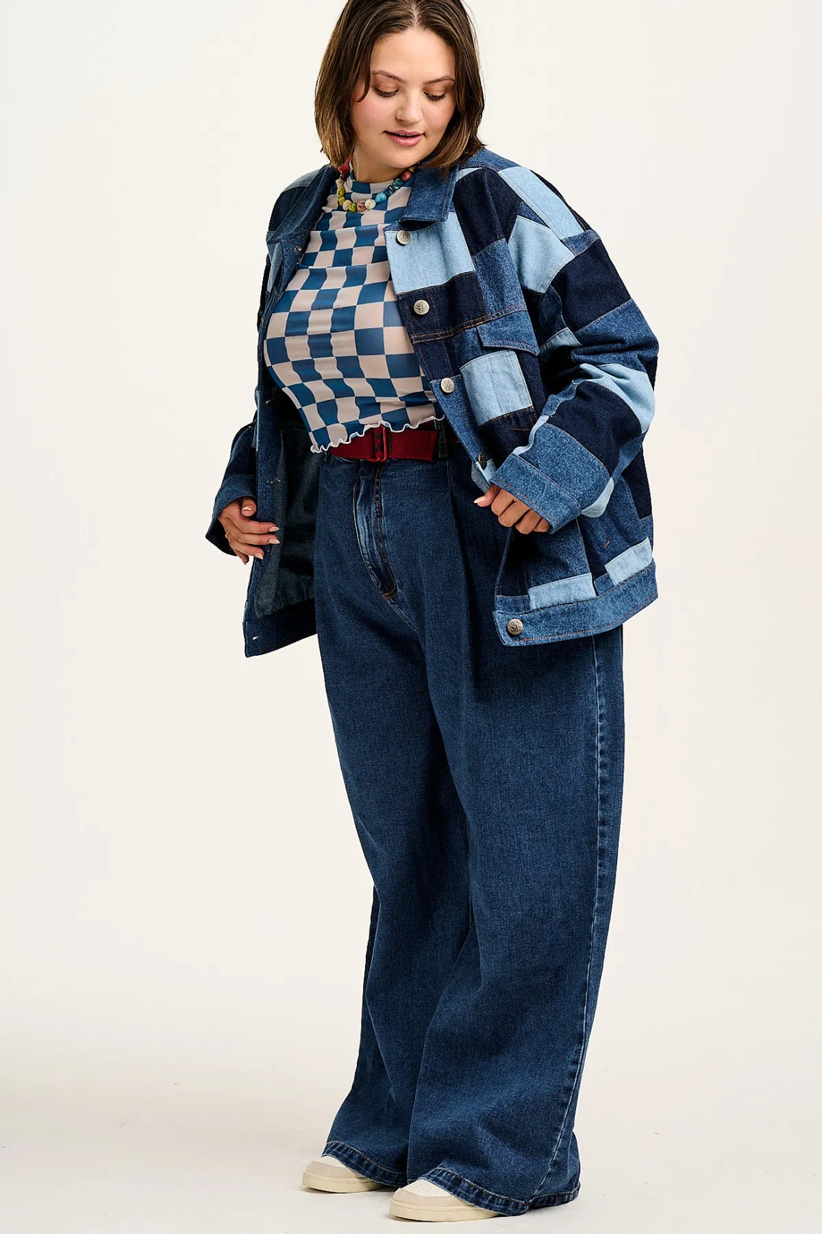 Clearance Callaway - Trucker Denim Jacket in Paige Patchwork Print All Outerwear & Knitwear|Jackets