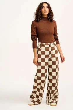 Outlet Carter - High Waisted Jeans in Cookies & Cream Checkerboard Print All Bottoms